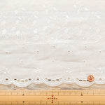 Polyester Café Curtain Fabric - Lily of the Valley - Approx.60cm length - nomura tailor