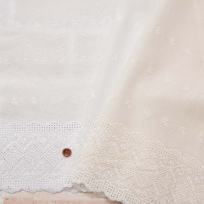 Cotton loan cafe curtain diamond roses about 60cm length - nomura tailor