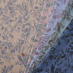 Silet processed cotton 80 loan print fabric bicolor flower - nomura tailor