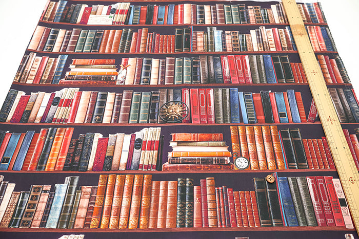 Cotton Sheeting Inkjet-printed Fabric  - ming swim - Bookshelf - nomura tailor