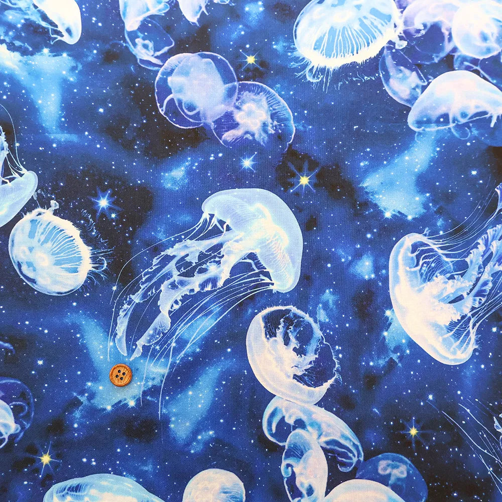 Cotton Sheeting Inkjet-printed Fabric mingswim - Jellyfish - nomura tailor