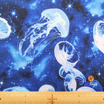 Cotton Sheeting Inkjet-printed Fabric mingswim - Jellyfish - nomura tailor