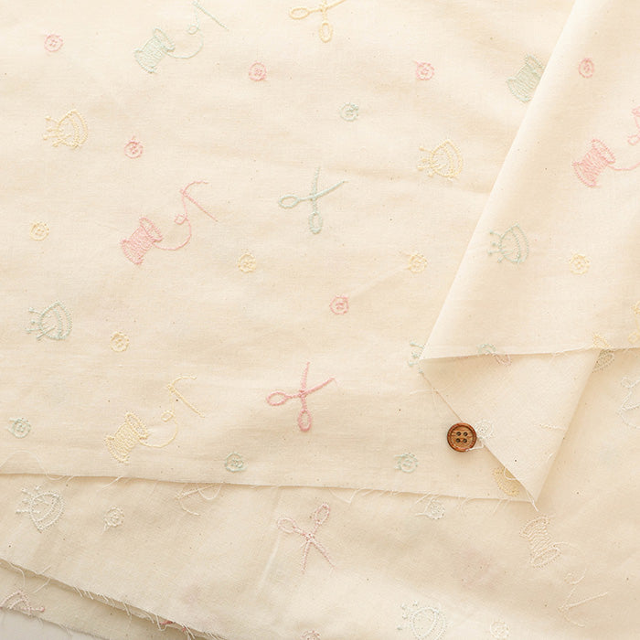 Petite Pique Cotton Cambric Embroidered Fabric Sewing - nomura tailor