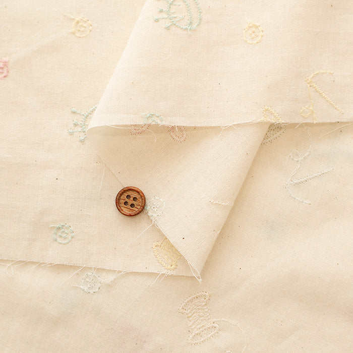 Petite Pique Cotton Cambric Embroidered Fabric Sewing - nomura tailor