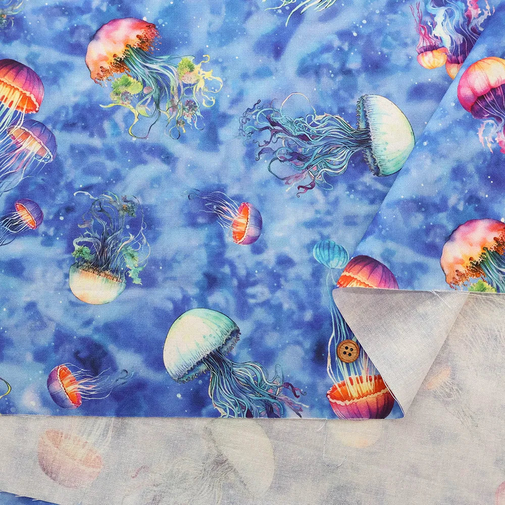 USA Cotton Printed Fabric WINDHAM FABRICS Jelly fish - nomura tailor