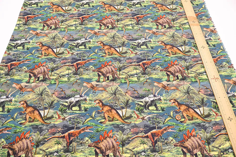 USA Cotton Printed Fabric TIMELESS TREASURES Dinosaur - nomura tailor