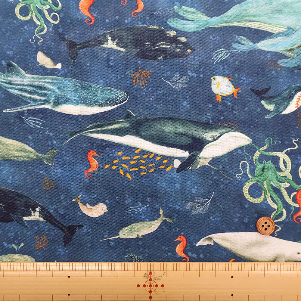 USA Cotton Printed Fabric WINDHAM FABRICS Creatures of the sea - nomura tailor