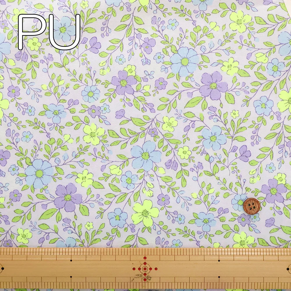 Cotton Broadcloth Fluorescent Printed Fabric - Flowers - nomura tailor