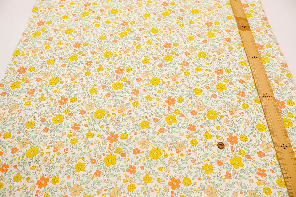 Cotton Broadcloth Fluorescent Printed Fabric - Flowers - nomura tailor