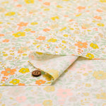 Cotton Broadcloth Fluorescent Printed Fabric - Flowers - nomura tailor