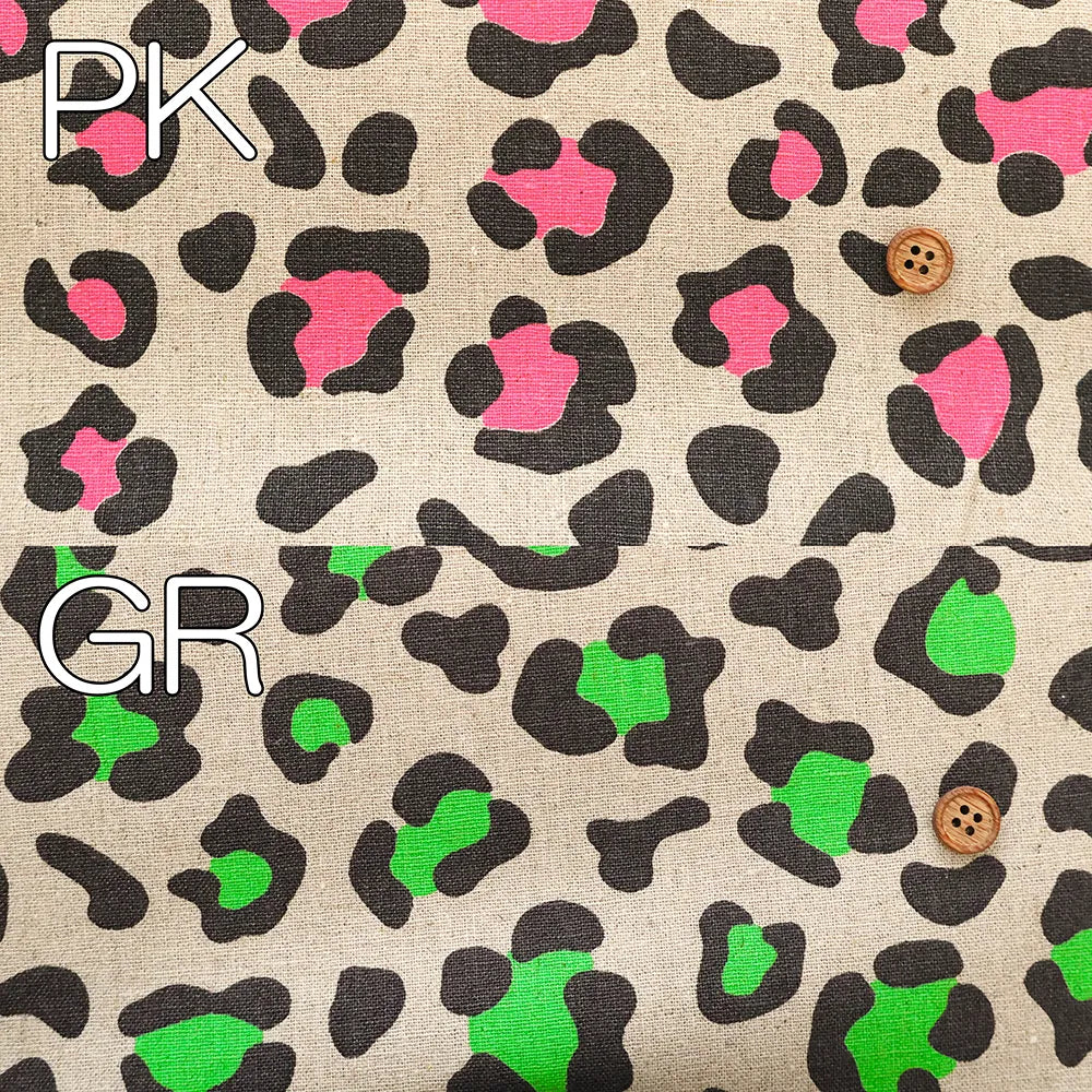 C/L Canvas Printed Fabric - Neon Leopard - nomura tailor