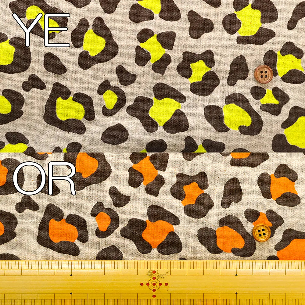 C/L Canvas Printed Fabric - Neon Leopard - nomura tailor