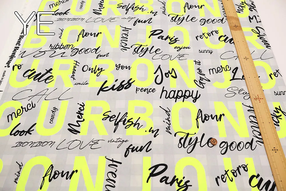 Cotton Oxford Printed Fabric - Masako Takeishi Supervised BON BON BONJOUR! - nomura tailor