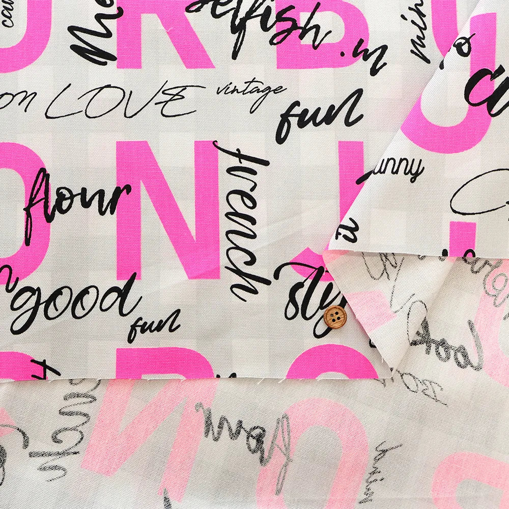 Cotton Oxford Printed Fabric - Masako Takeishi Supervised BON BON BONJOUR! - nomura tailor