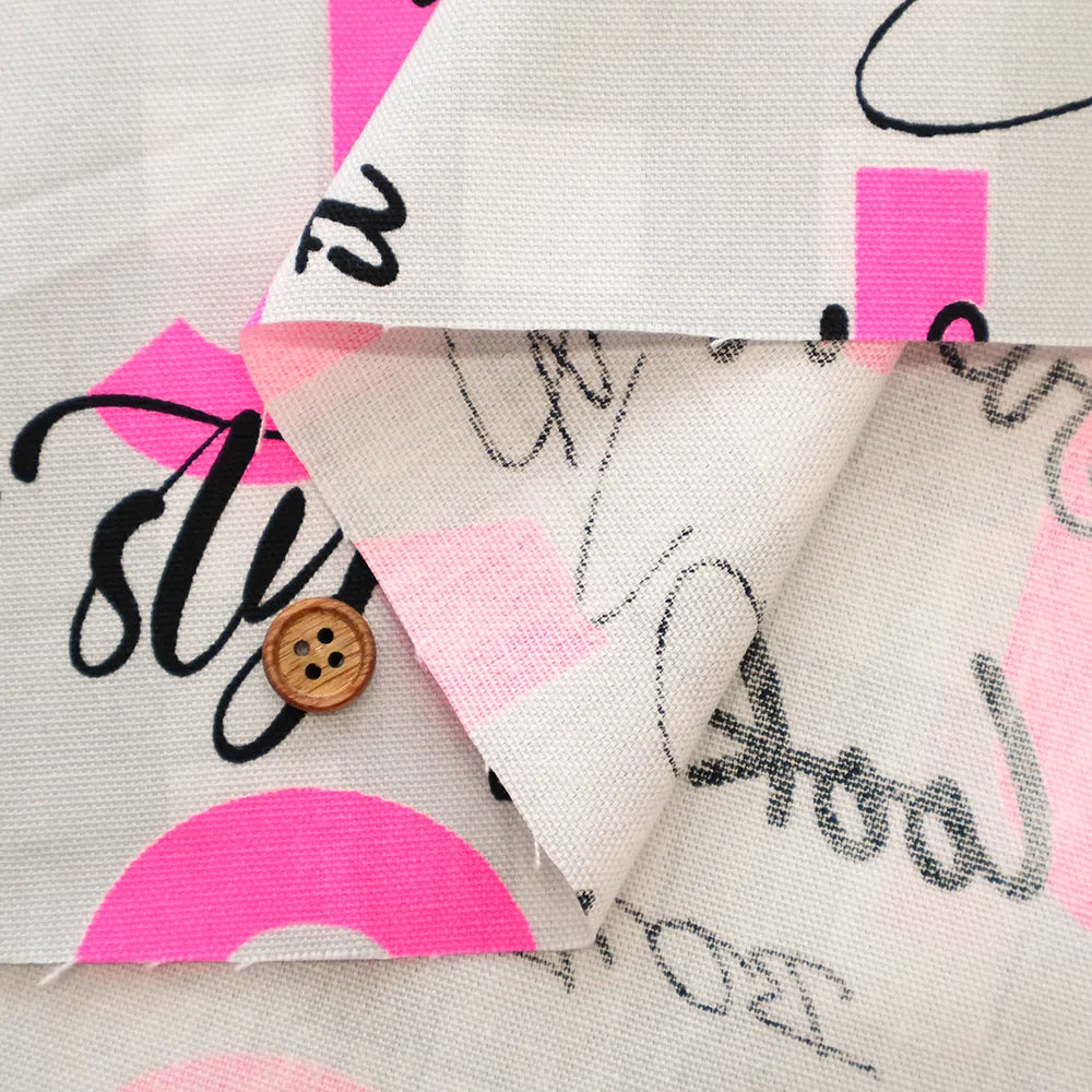 Cotton Oxford Printed Fabric - Masako Takeishi Supervised BON BON BONJOUR! - nomura tailor