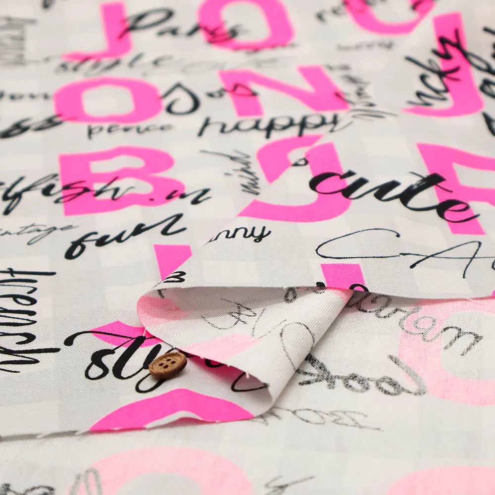 Cotton Oxford Printed Fabric - Masako Takeishi Supervised BON BON BONJOUR! - nomura tailor