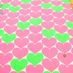Cotton Oxford Fluorescent Printed Fabric - Bonbon Heart - nomura tailor
