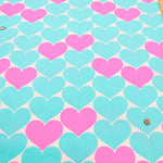 Cotton Oxford Fluorescent Printed Fabric - Bonbon Heart - nomura tailor