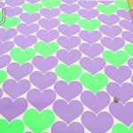 Cotton Oxford Fluorescent Printed Fabric - Bonbon Heart - nomura tailor