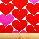 Cotton Oxford Fluorescent Printed Fabric - Bonbon Heart - nomura tailor