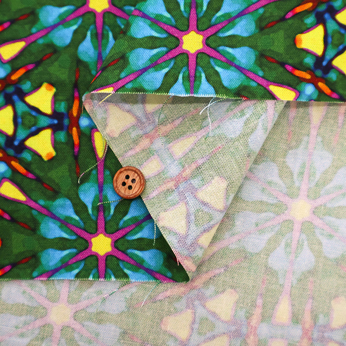 USA Cotton Printed Fabric - FREE SPIRIT Tie-dye Style Pattern - nomura tailor