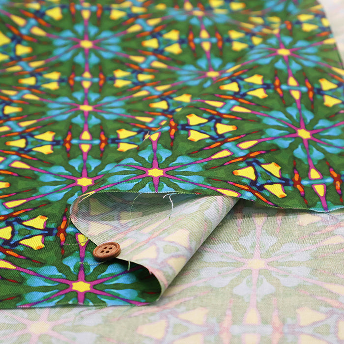 USA Cotton Printed Fabric - FREE SPIRIT Tie-dye Style Pattern - nomura tailor