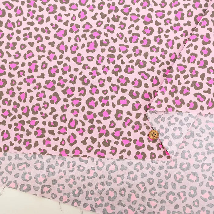Neon Print Cotton Sharting Fabric - Leopard - nomura tailor