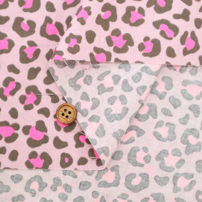 Neon Print Cotton Sharting Fabric - Leopard - nomura tailor