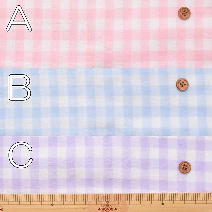 Cotton double gauze printed fabric Gingham - nomura tailor