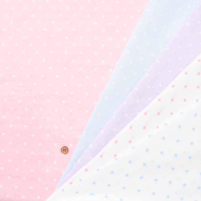 Cotton double gauze printed fabric Polka dots - nomura tailor