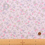 Cotton Ox Printed Fabric Strawberries and Flowers - nomura tailor