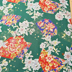 Cotton Scare Lamé Printed Fabric Japanese Kikyo - nomura tailor