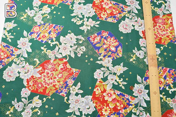 Cotton Scare Lamé Printed Fabric Japanese Kikyo - nomura tailor