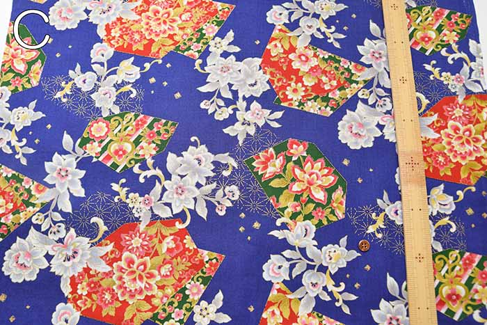 Cotton Scare Lamé Printed Fabric Japanese Kikyo - nomura tailor