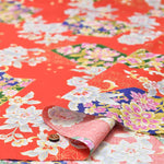 Cotton Scare Lamé Printed Fabric Japanese Kikyo - nomura tailor