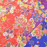 Cotton Scare Lamé Printed Fabric, Japanese Style, Cherry Blossom - nomura tailor