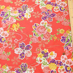 Cotton Scare Lamé Printed Fabric, Japanese Style, Cherry Blossom - nomura tailor