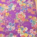 Cotton Scare Lamé Printed Fabric, Japanese Style, Cherry Blossom - nomura tailor