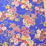 Cotton Scare Lamé Printed Fabric, Japanese Style, Cherry Blossom - nomura tailor