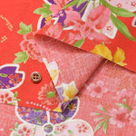 Cotton Scare Lamé Printed Fabric, Japanese Style, Cherry Blossom - nomura tailor