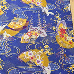 Cotton Scare Lamé Printed Fabric Japanese Style Crane - nomura tailor