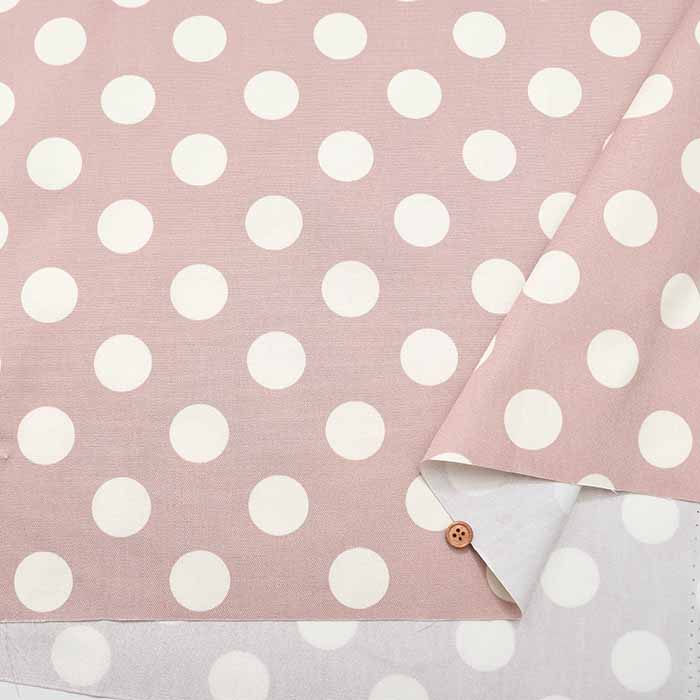 Cotton Ox Printed Fabric Latte Polka Dots - nomura tailor