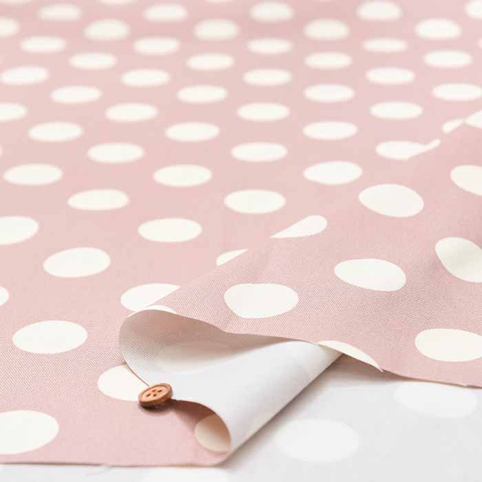 Cotton Ox Printed Fabric Latte Polka Dots - nomura tailor