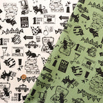 Cotton Oxford Printed Fabric - Cat Journey - nomura tailor