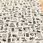 Cotton Oxford Printed Fabric - Cat Journey - nomura tailor