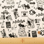Cotton Oxford Printed Fabric - Cat Journey - nomura tailor