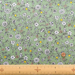Cotton Broad Printed Fabric - Botanical Flowers - nomura tailor
