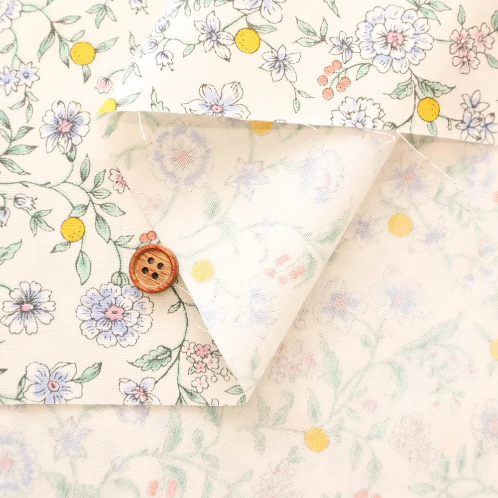 Cotton Broad Printed Fabric - Botanical Flowers - nomura tailor