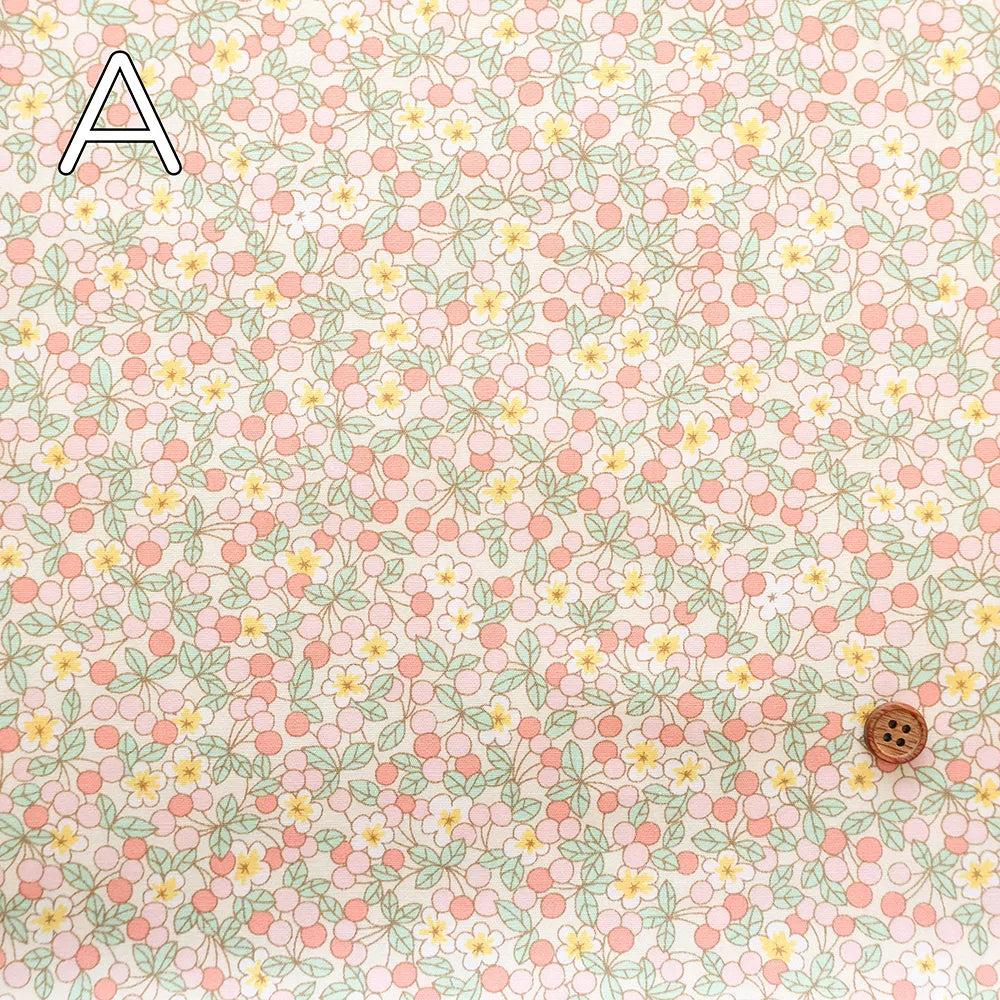 Cotton Broad Printed Fabric - Dot Flower - nomura tailor