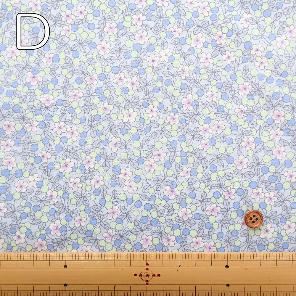 Cotton Broad Printed Fabric - Dot Flower - nomura tailor